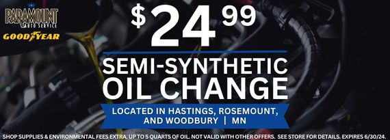 Semi- Synthetic Oil Change Special